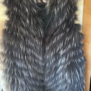 BCBGMaxAzria black and gray fur with Textured Knit in Black